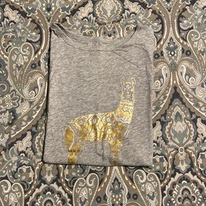 LOFT Gold & Silver Llama Tshirt